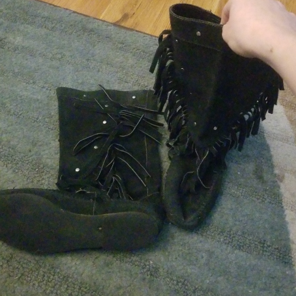 Fringe booties